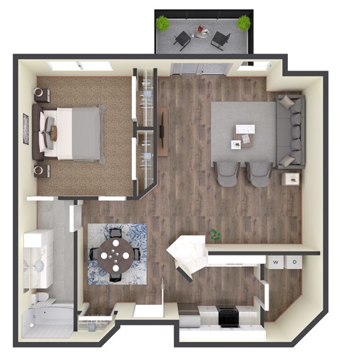 1 bed 1 bath D at Eighth Street Manor Apartments, Fargo, 58103